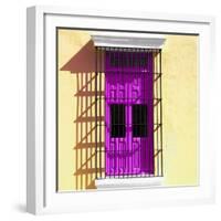 ¡Viva Mexico! Square Collection - Deep Pink Window in Campeche-Philippe Hugonnard-Framed Photographic Print