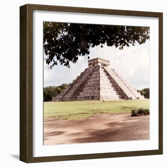 ¡Viva Mexico! Square Collection - El Castillo Pyramid - Chichen Itza II-Philippe Hugonnard-Framed Photographic Print