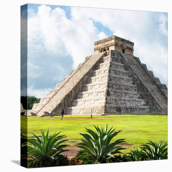 ¡Viva Mexico! Square Collection - El Castillo Pyramid - Chichen Itza III-Philippe Hugonnard-Stretched Canvas