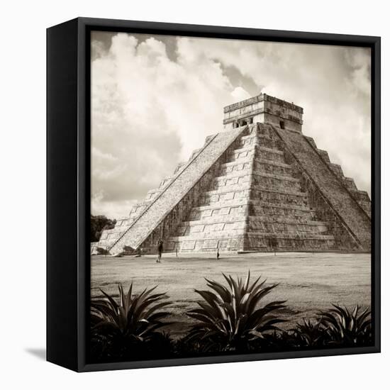 ¡Viva Mexico! Square Collection - El Castillo Pyramid - Chichen Itza V-Philippe Hugonnard-Framed Stretched Canvas