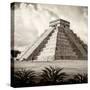 ¡Viva Mexico! Square Collection - El Castillo Pyramid - Chichen Itza V-Philippe Hugonnard-Stretched Canvas