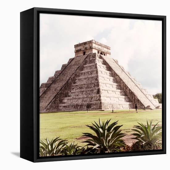 ¡Viva Mexico! Square Collection - El Castillo Pyramid - Chichen Itza VI-Philippe Hugonnard-Framed Stretched Canvas