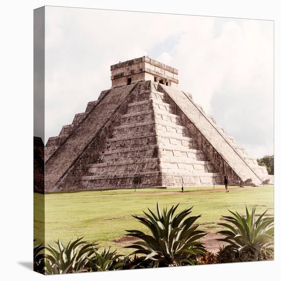 ¡Viva Mexico! Square Collection - El Castillo Pyramid - Chichen Itza VI-Philippe Hugonnard-Stretched Canvas