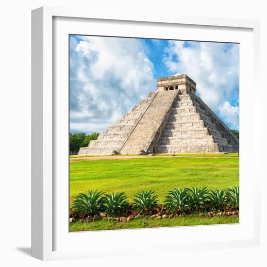 ?Viva Mexico! Square Collection - El Castillo Pyramid - Chichen Itza VIII-Philippe Hugonnard-Framed Photographic Print