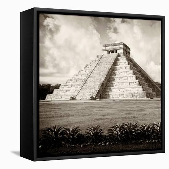 ¡Viva Mexico! Square Collection - El Castillo Pyramid - Chichen Itza X-Philippe Hugonnard-Framed Stretched Canvas