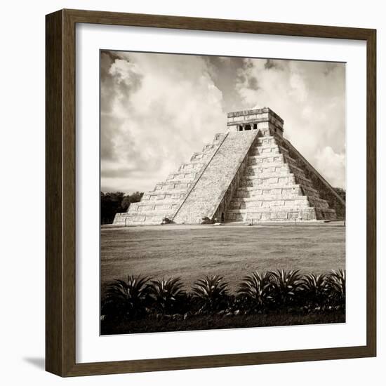 ¡Viva Mexico! Square Collection - El Castillo Pyramid - Chichen Itza X-Philippe Hugonnard-Framed Photographic Print