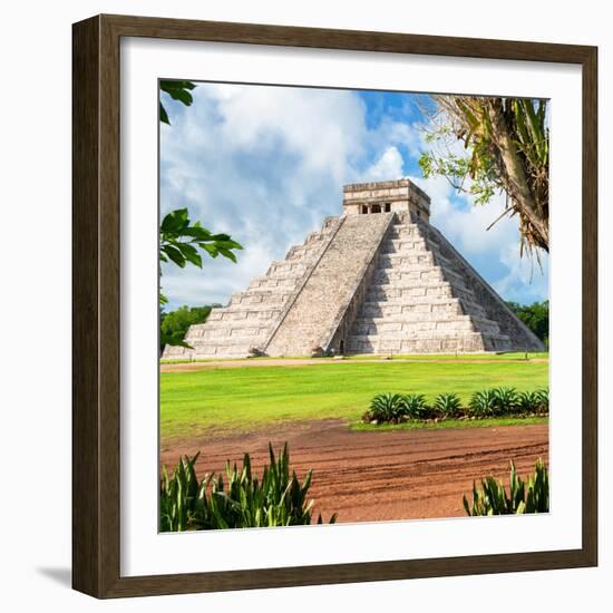 ¡Viva Mexico! Square Collection - El Castillo Pyramid - Chichen Itza XII-Philippe Hugonnard-Framed Photographic Print