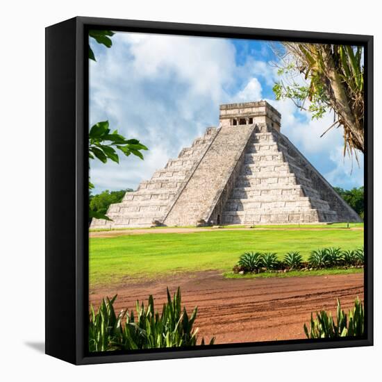 ¡Viva Mexico! Square Collection - El Castillo Pyramid - Chichen Itza XII-Philippe Hugonnard-Framed Stretched Canvas
