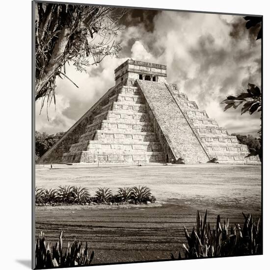 ¡Viva Mexico! Square Collection - El Castillo Pyramid - Chichen Itza XIII-Philippe Hugonnard-Mounted Photographic Print