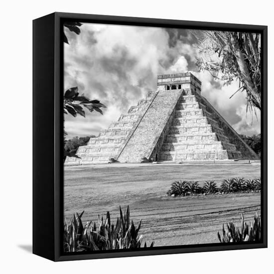 ¡Viva Mexico! Square Collection - El Castillo Pyramid - Chichen Itza XIV-Philippe Hugonnard-Framed Stretched Canvas