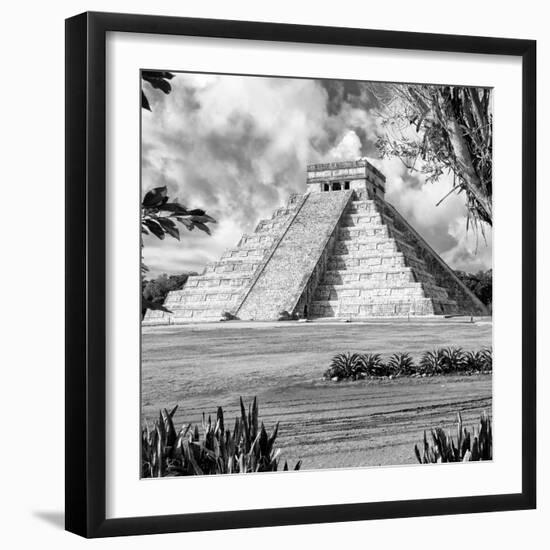 ¡Viva Mexico! Square Collection - El Castillo Pyramid - Chichen Itza XIV-Philippe Hugonnard-Framed Photographic Print