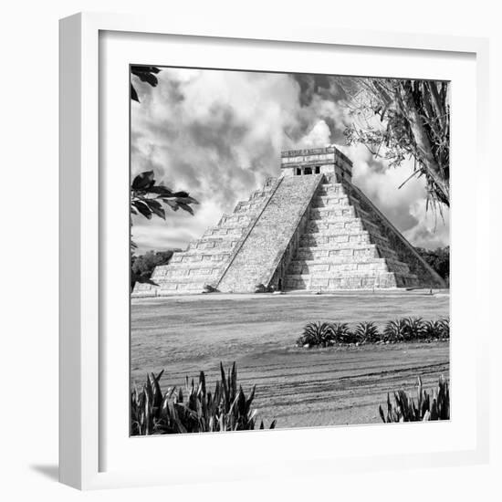 ¡Viva Mexico! Square Collection - El Castillo Pyramid - Chichen Itza XIV-Philippe Hugonnard-Framed Photographic Print