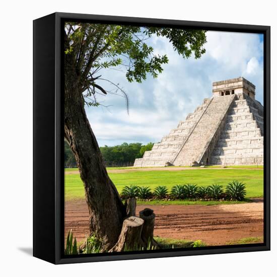 ¡Viva Mexico! Square Collection - El Castillo Pyramid - Chichen Itza XV-Philippe Hugonnard-Framed Stretched Canvas