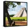 ¡Viva Mexico! Square Collection - El Castillo Pyramid - Chichen Itza XV-Philippe Hugonnard-Framed Stretched Canvas