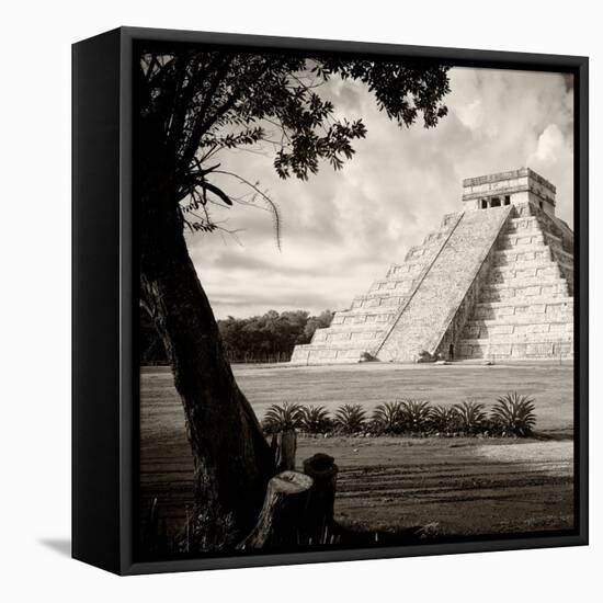 ¡Viva Mexico! Square Collection - El Castillo Pyramid - Chichen Itza XVI-Philippe Hugonnard-Framed Stretched Canvas