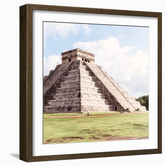 ¡Viva Mexico! Square Collection - El Castillo Pyramid in Chichen Itza II-Philippe Hugonnard-Framed Photographic Print