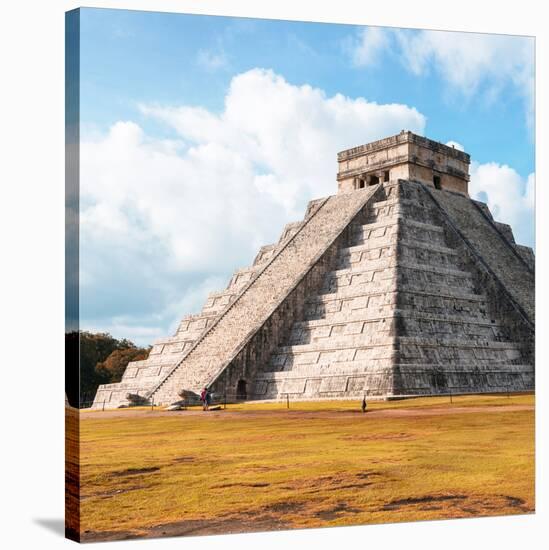 ¡Viva Mexico! Square Collection - El Castillo Pyramid in Chichen Itza IV-Philippe Hugonnard-Stretched Canvas