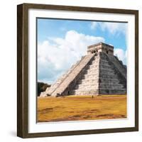 ¡Viva Mexico! Square Collection - El Castillo Pyramid in Chichen Itza IV-Philippe Hugonnard-Framed Photographic Print