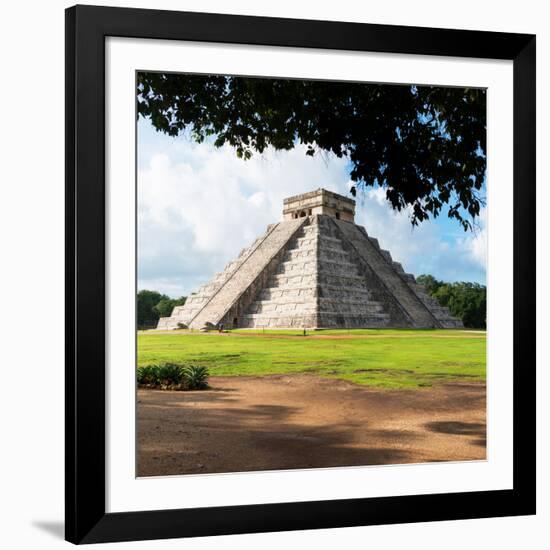 ¡Viva Mexico! Square Collection - El Castillo Pyramid in Chichen Itza IX-Philippe Hugonnard-Framed Photographic Print