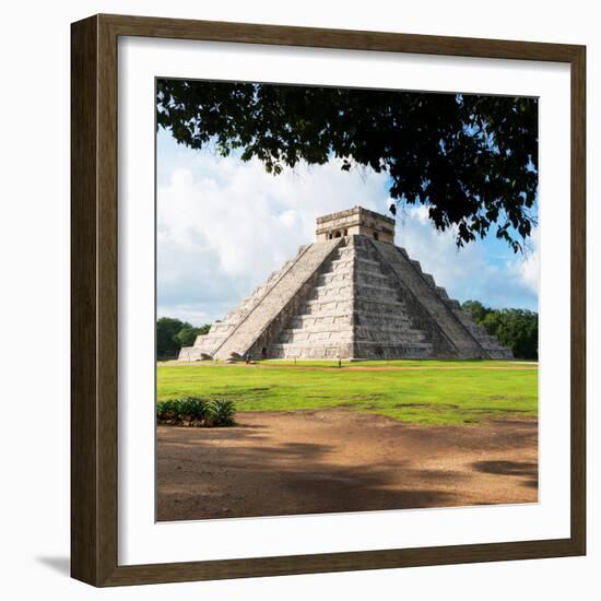 ¡Viva Mexico! Square Collection - El Castillo Pyramid in Chichen Itza IX-Philippe Hugonnard-Framed Photographic Print