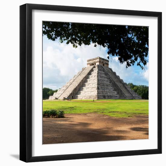 ¡Viva Mexico! Square Collection - El Castillo Pyramid in Chichen Itza IX-Philippe Hugonnard-Framed Photographic Print