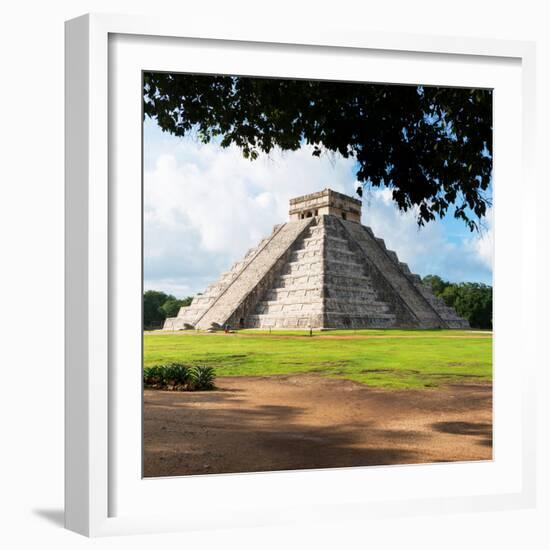 ¡Viva Mexico! Square Collection - El Castillo Pyramid in Chichen Itza IX-Philippe Hugonnard-Framed Photographic Print