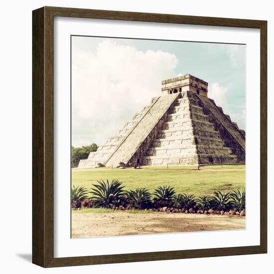 ¡Viva Mexico! Square Collection - El Castillo Pyramid in Chichen Itza VII-Philippe Hugonnard-Framed Photographic Print