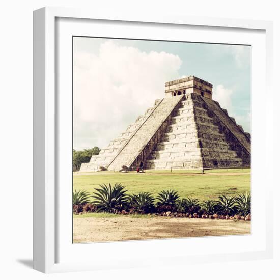 ¡Viva Mexico! Square Collection - El Castillo Pyramid in Chichen Itza VII-Philippe Hugonnard-Framed Photographic Print