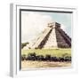 ¡Viva Mexico! Square Collection - El Castillo Pyramid in Chichen Itza VII-Philippe Hugonnard-Framed Photographic Print