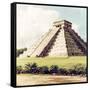 ¡Viva Mexico! Square Collection - El Castillo Pyramid in Chichen Itza VII-Philippe Hugonnard-Framed Stretched Canvas
