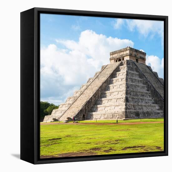 ¡Viva Mexico! Square Collection - El Castillo Pyramid in Chichen Itza-Philippe Hugonnard-Framed Stretched Canvas