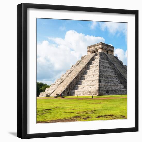 ¡Viva Mexico! Square Collection - El Castillo Pyramid in Chichen Itza-Philippe Hugonnard-Framed Photographic Print