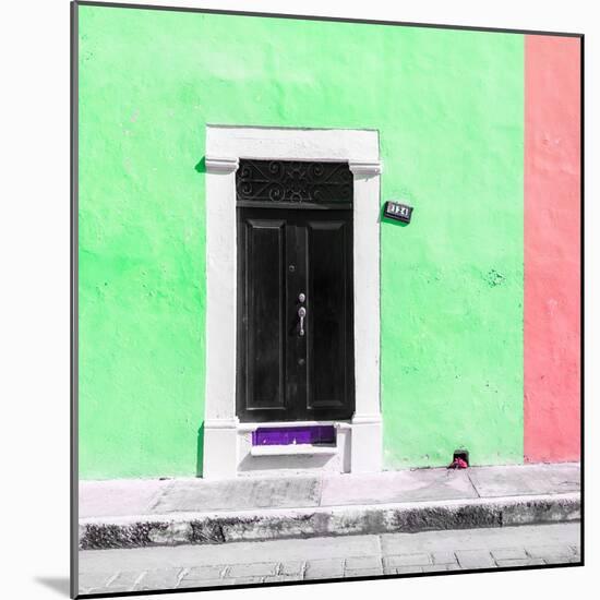 ¡Viva Mexico! Square Collection - Green and Coral Facade - Campeche-Philippe Hugonnard-Mounted Photographic Print