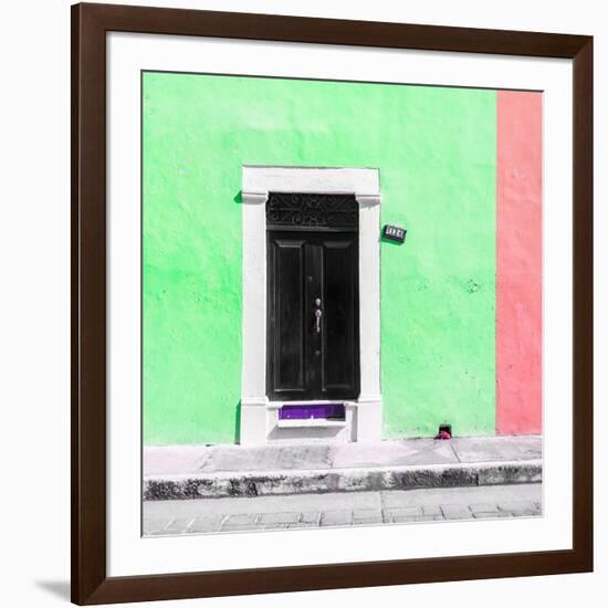 ¡Viva Mexico! Square Collection - Green and Coral Facade - Campeche-Philippe Hugonnard-Framed Photographic Print