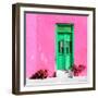 ¡Viva Mexico! Square Collection - Green Door & Pink Wall in Campeche-Philippe Hugonnard-Framed Photographic Print