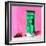 ¡Viva Mexico! Square Collection - Green Door & Pink Wall in Campeche-Philippe Hugonnard-Framed Photographic Print