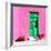 ¡Viva Mexico! Square Collection - Green Door & Pink Wall in Campeche-Philippe Hugonnard-Framed Photographic Print