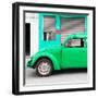 ¡Viva Mexico! Square Collection - Green VW Beetle and Coral Green Facade-Philippe Hugonnard-Framed Photographic Print