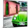 ¡Viva Mexico! Square Collection - Green VW Beetle Car and Colorful House-Philippe Hugonnard-Mounted Photographic Print