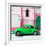 ¡Viva Mexico! Square Collection - Green VW Beetle in San Cristobal-Philippe Hugonnard-Framed Photographic Print