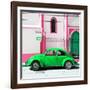 ¡Viva Mexico! Square Collection - Green VW Beetle in San Cristobal-Philippe Hugonnard-Framed Photographic Print