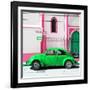 ¡Viva Mexico! Square Collection - Green VW Beetle in San Cristobal-Philippe Hugonnard-Framed Photographic Print