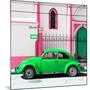 ¡Viva Mexico! Square Collection - Green VW Beetle in San Cristobal-Philippe Hugonnard-Mounted Photographic Print