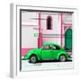 ¡Viva Mexico! Square Collection - Green VW Beetle in San Cristobal-Philippe Hugonnard-Framed Premium Photographic Print