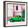 ¡Viva Mexico! Square Collection - Green VW Beetle in San Cristobal-Philippe Hugonnard-Framed Photographic Print