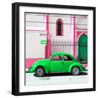 ¡Viva Mexico! Square Collection - Green VW Beetle in San Cristobal-Philippe Hugonnard-Framed Photographic Print