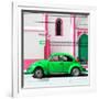 ¡Viva Mexico! Square Collection - Green VW Beetle in San Cristobal-Philippe Hugonnard-Framed Photographic Print