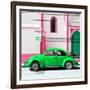 ¡Viva Mexico! Square Collection - Green VW Beetle in San Cristobal-Philippe Hugonnard-Framed Photographic Print