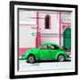 ¡Viva Mexico! Square Collection - Green VW Beetle in San Cristobal-Philippe Hugonnard-Framed Photographic Print