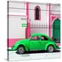 ¡Viva Mexico! Square Collection - Green VW Beetle in San Cristobal-Philippe Hugonnard-Stretched Canvas